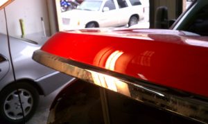 Chevy hood dent removed
